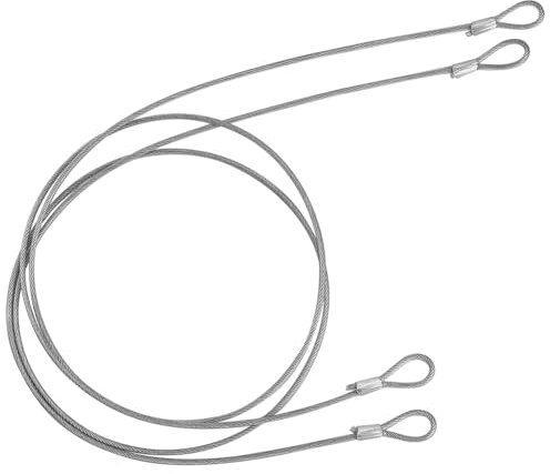 GORGECRAFT 2pz 1.4m Cavo di Sicurezza di Sicurezza Lucchetto per Bagagli 4mm Cavo per Bici in Acciaio Inossidabile Intrecciato Fune Metallico Doppio Anello Catene di Sicurezza Leggere