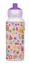 Mepal - Trinkflasche Pop-up Campus - Wasserflasche - Auslaufsichere Flasche für die Schule - Wiederverwendbar - BPA-frei & Spülmaschinenfest - 400 ml - Food Fest