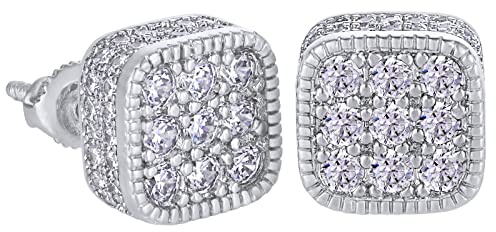 VEXXS Ohrringe Herren Silber 925, 14K Gold/Weißgold beschichtet Herren Ohrstecker, 5A Zirkonia Iced Out Männer ohrringe, Diamond Earrings For Men,Schmuck Geschenk für Herren Damen Männer
