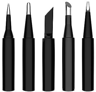Soldering Iron Tips,Soldering Iron,5PCS I/K/B/3C/2.4D Universal 936 937 938 for Soldering Station Solder Iron Welding Tip Head(Black)