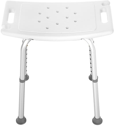 VANCHEMO Duschhocker Duschstuhl Badestuhl Badhocker Höhenverstellbar 38-53cm Anti-Rutsch Badsitz Duschhilfe aus Alu und Kunststoff für Alter, Schwangere, Typ C