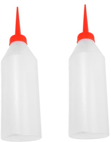 Holibanna 2pcs Plastic Oil Dispenser for Sewing Machines Machine Oil Needle Tips Squeeze Bottles Red Spout for Automotive and Embroidery Use