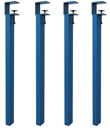 DJCYGG 4 Piezas Patas de Abrazadera de Mesa,Patas Muebles con Ruedas,Piernas Metálicos para la Base de Encimera,Escritorio,Mesa de Comedor,Sin Necesidad de perforar (45cm,Blue)