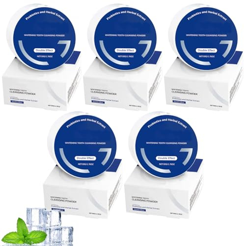 Polvere dentale per sbiancamento probiotico, Teeth Whitening Powder con estratti di perle ed erbe, polvere delicata per la pulizia dei denti contro scolorimento, senza fluoruro e per denti sensibili