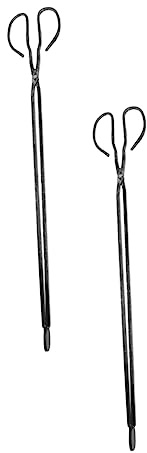 DECORNIJIA 2pcs Extended Fireplace Tongs Long Handle Big Head Clips Outdoor Cleaning Picker 50cm for Hearth and Camping Fire Pit