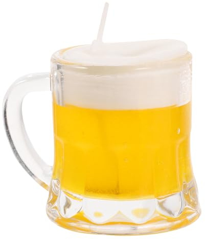 Beatifufu Vaso de Cerveza Pequeño Decorativo con Vela de Cera Natural Copa de Vino Transparente para Fiestas y Decoración del Hogar