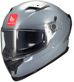 Casco Integral MT Braker SV Solid A12 Nardo Grey | Casco Integral para Hombre | Transpirable y Lavable | Homologado ECE 22.06 & Dot | Talla XL
