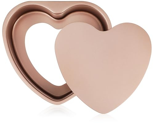 Lurrose Stampo per Torte Forma di Cuore in Acciaio al Carbonio con Fondo Removibile Teglia per Dolci Sicura per Forno per Anniversari e Occasioni Speciali Uso Domestico e Professionale