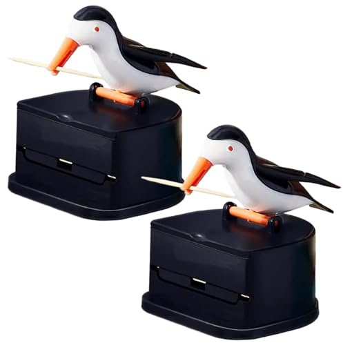 Comebachome Dispensador de Palillos de Dientes de 2 Piezas, Divertido pajarito, dispensador de Palillos de Dientes Tipo Empuje, Soporte para de para el hogar, Restaurante, Comedor, Figürchen