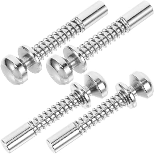Uonlytech 4 Pestillos de Émbolo Resorte para Cunas y Armarios, de Hierro Plata, Fácil Instalación y Uso Práctico, Kit de 4 Piezas para Seguridad en Ventanas