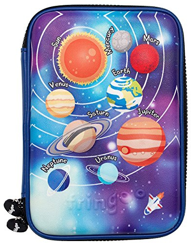 Fringoo® Kids Large Pencil Case – Hardtop Multi-Compartment Stationery Organizer with Double Zipper – Durable Embossed Cover – Cute & Funny Designs – School Supplies Storage Box