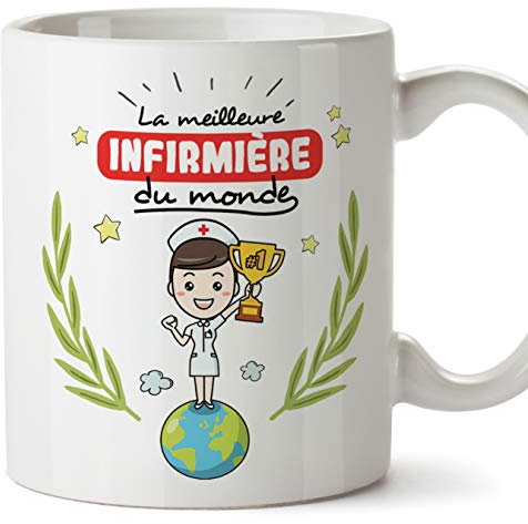 Mugffins Infirmière Tasses Originales de café et Petit-déjeuner à Donner Travailleurs Professionnels - La Meilleure Infirmière du Monde - Cérami