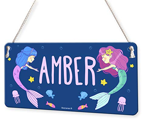 Beenanas Mermaid Underwater Fish Girls Personalised Childs Bedroom Door Sign Name Plaque