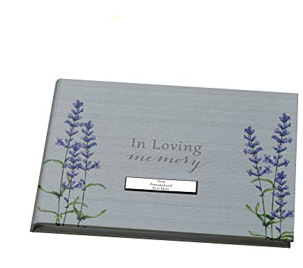 ukgiftstoreonline Personalised Memory Funeral Book Remembrance Guest Book With Flowers