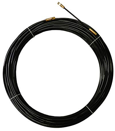 Guia pasacables de nylon, negra, Ø 4 mm, 25 metros, con terminales intercambiables