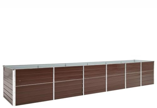 vidaXL Hochbeet Pflanzkübel Pflanzbeet Gemüsebeet Gartenbeet Frühbeet Blumenkasten Pflanzkasten Garten Verzinkter Stahl 480x80x77cm Braun