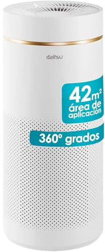 Daitsu Purificador de Aire | Filtro HEPA13 | Hasta 42 m² | Control por App | 360° | 5 Velocidades | Modo Silencio 27 dB