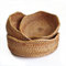 Panier de Rangement Rond en Rotin, Corbeille de Fruits en Osier, Organisateur Tressé Naturel pour Cuisine/Salle à Manger (Vague)