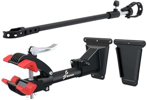 Sportneer Bike Repair Stand: 360 Rotatable Wall Mounted Removable Bike Clamp - Adjustable Home Bicycle Maintenance Stand with 2 Mounting Plates for Diameter of 1-1.6’’ Bicycle