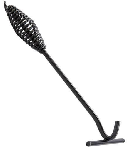 Groenberg Knopp Handle Deckelheber I Robuster Schürhaken aus Stahl mit Holzgriff I Feuerhaken & Deckelheber für Feuerschale & Grill I Hitzebeständiges Outdoor & Camping Zubehör