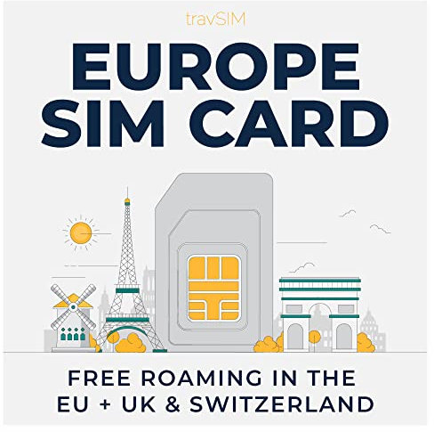 TravSIM Tarjeta SIM de prepago para Europa | 10GB de Datos móviles a Velocidad 4G/5G | Esta Tarjeta SIM para Europa, Incluyendo Reino Unido y Suiza | Válida Durante 30 días
