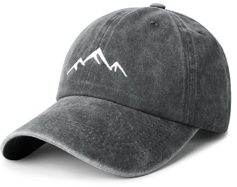 Eoslya Baseball Cap Mens - Peak Embroidery Classic Washed Vintage Relxed Dad Cap Adjustable Summer Sun Hat Sports Strapback Cap for Men Outdoor UK Grey
