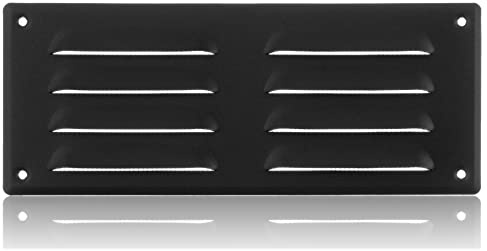 260x105mm Ventilationsgaller i Antracit Stål med Myggskydd - Metallgaller för Ventilation