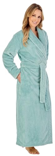 Slenderella Ladies Thick Fleece Shawl Collared Tie Belt Dressing Gown