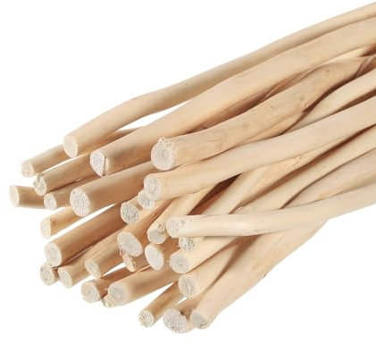 QUARKZMAN Holzstäbe 30cm(12) Hölzerne Stab Handwerk Zweige 0.2 bis 0.5 Durchm Holz Stamm Stick für Feenhaus Garten Weihnachten Ornament Handwerk Projekt 50Stk
