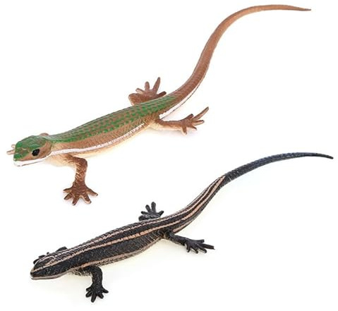 Paquete de 2 Figuras de Acción de Goma de Lagarto, Regalos Educativos de Vida Silvestre, Colección de Juguetes, Accesorios Educativos Científicos (Verde)