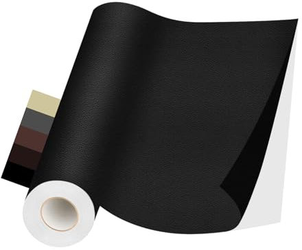 YZDMDM Kunstleder Selbstklebend, Kunstleder Reparaturset, Leder Reparatur Patch, Leder Selbstklebend für Sofas, Autositze, Handtaschen, Jacken, Leder Renovierung (Schwarz, 40×100CM)