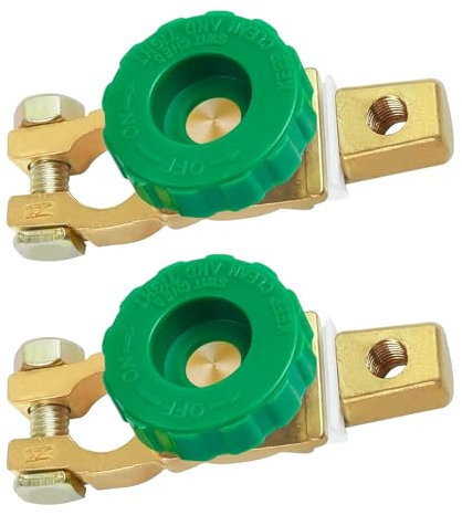 Lot de 2 interrupteurs de batterie 12 V - Interrupteur principal fiable pour voitures, bateaux et plus - Interrupteur principal de batterie avec tampon anti-corrosion 400 A
