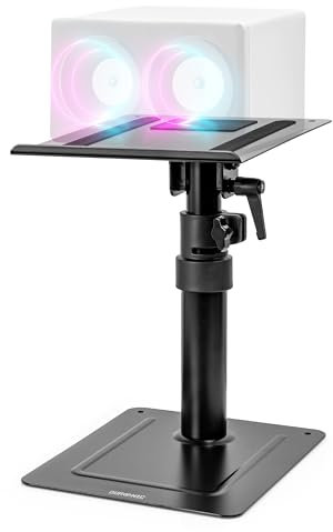 Duronic SPS20 Support d’Enceintes pour Bureau Hauteur Ajustable de 26,4 à 40,5 cm Inclinable et Rotatif Plateau de 24 x 20 cm Socle de 25 x 20 cm Home Cinema Studio d'Enregistrement