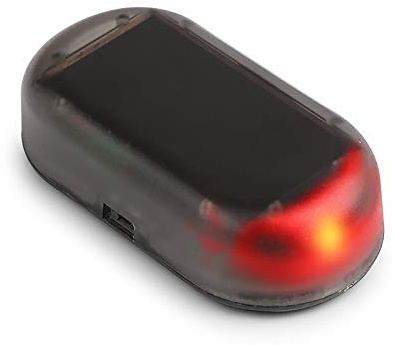Solar Powered Fake Car Alarm, Dummy Alarm Box with Flashing Led, Dummy Alarm Box, Car Security Devices, System Lamp with Red LED Intelligent Light Sensor for Most Bikes Motorcycle Cars, Red