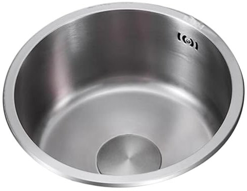 Impianti Lavello Tondo In Acciaio Inox Lavabo Sottopiano Da Appoggio Cafe Lavabo Bar Compatto Piccola Ciotola Per Lavare Le Verdure Lavello Da Cucina Commerciale Per Ristorante cucina(28*28*16.8cm)