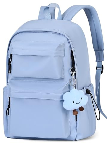 FIORETTO Backpack Womens School Bag Girls Boys, Lightweight Water-Resistant Fits 15.6” Laptop Large Capacity Rucksack with Anti-Theft Pocket, Ideal for School College Commuting Travel Blue