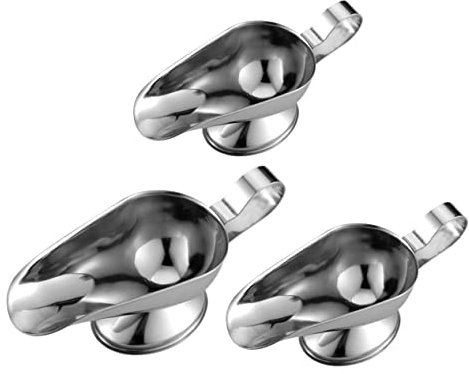 Cabilock 3pcs Stainless Steel Sauce Boats Gravy Bowls Set for Steak and Sauce Serving, Food-Grade Metal, Multi-Size (3oz, 5oz, 8oz) for Kitchen and Dining Use