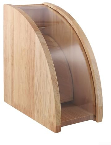 Boîte de rangement élégante en bois festonné pour vos filtres à café