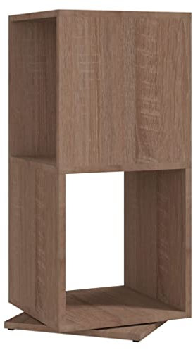 Eleganz Drehregal Sonoma-Eiche 34,5x34,5x75,5 cm - Holzwerkstoff Regalsystem für Wohnzimmer & Büro - Platzsparend & Langlebig
