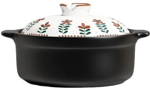 GOXQIT Casserole Dish Casserole Dishes Large Mouth Ceramic Casserole Non-Cracking, Ideal For Stewing And Cooking Soup For Braising(2.5L)