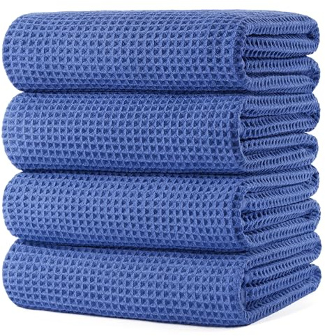 POLYTE 430 GSM Microfibre Quick Dry Waffle Bath Towel, 76.2x152.4 cm