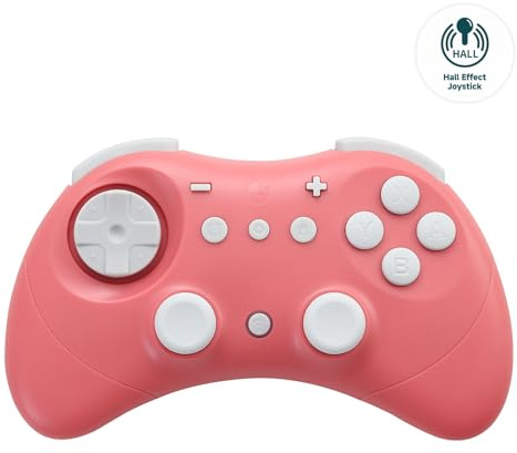 AKNES GuliKit Elves 2 Wireless Controller for Switch, Switch 2, Windows PC, Android, iOS, Hall Effect Joysticks, 1000Hz Wired, 730Hz Bluetooth, Switch1/2 Wake-Up, Dual Vibration, Gyro, Turbo - Pink