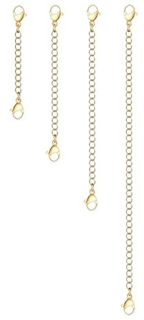 4 unidades de extensión de cadena dorada, extensión de pulsera, cadena de bolsillo, cadena de extensión, collar para mujer, pulsera de cadena, tobillera, cadena de extensión, para hombre y mujer