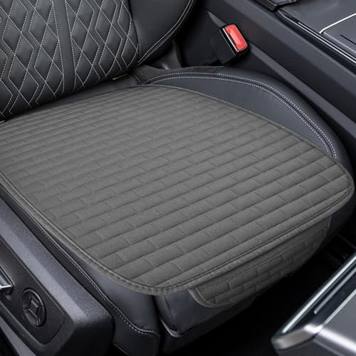 HIAHXC Auto Sitzkissen Vordersitze, Universal Sitzauflage 60×49 cm (Grau)