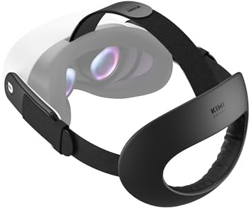 KIWI design K4 Flex komfort pannband för Meta Quest 3/3S, justerbar elite rem med PU-skum för förbättrad komfort och VR-spelseparation (utan batteri)