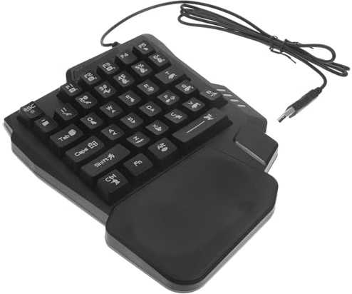 BESPORTBLE Clavier de Jeu Vidéo K1 Noir Abs 35 Touches Rétroéclairé | Commande Précise, Design Simple, Installation Facile, Usage Maison, Divertissement Domestique