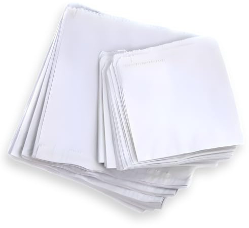100 7” x 7” White Sulphite Strung Paper Bags | Strong Packaging Bags for Food, Fruit, Takeaway, Retail, Lunch