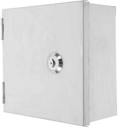 Cabilock Caja de Protección para Enchufe Empotrado de Acero Inoxidable Cerradura, Resistente al Agua y Antirrobo, Cubierta Segura para Salida Eléctrica Exterior, Adecuado para Uso