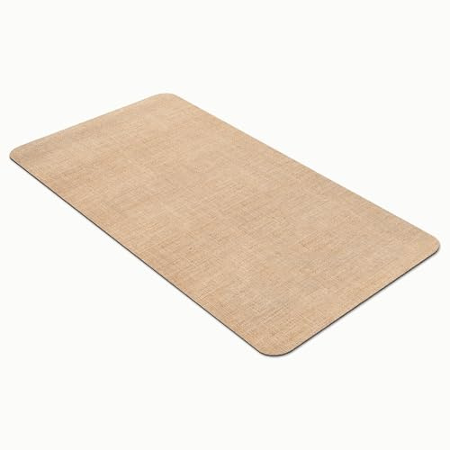 Comart - Tappeto Cucina Gaya - 60x130 cm - Ultra Assorbente - Antiscivolo - Stampa Digitale - In Poliestere - Morbido al Tatto - Lavabile - Moderna Passatoia per Cucina e Corridoio - Unito Beige