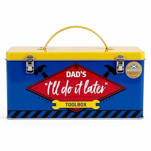 Dad’s Toolbox Biscuit Tin 270g – Shortbread Biscuit Gift for Dad – Novelty Reusable Toolbox Tin – Fathers Day Gift